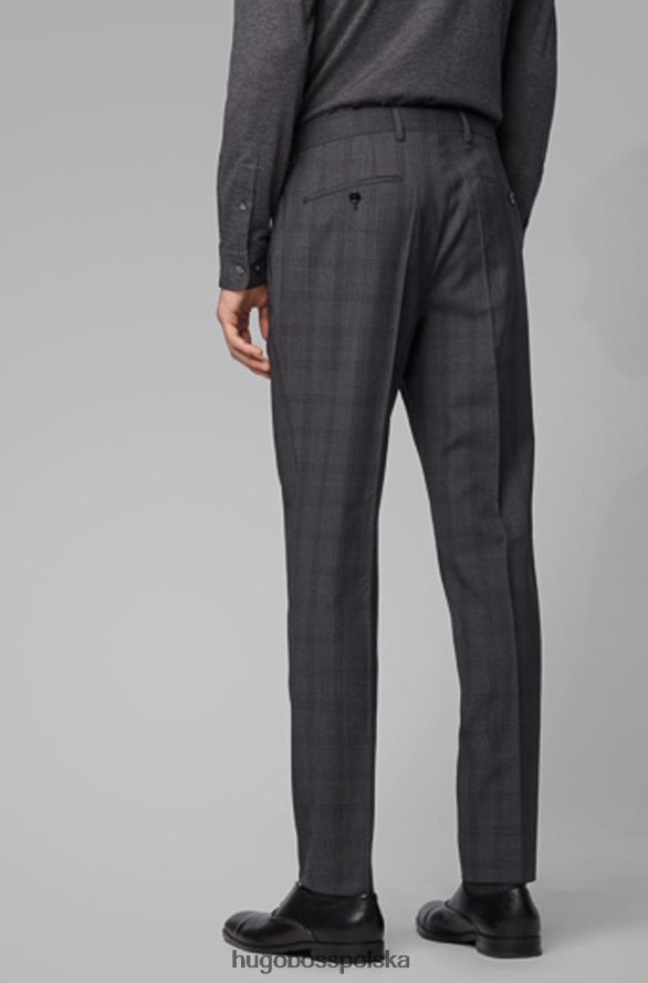 Hugo Boss spodnie genius5 50417627 grafitowe węgiel drzewny R0X0H6411