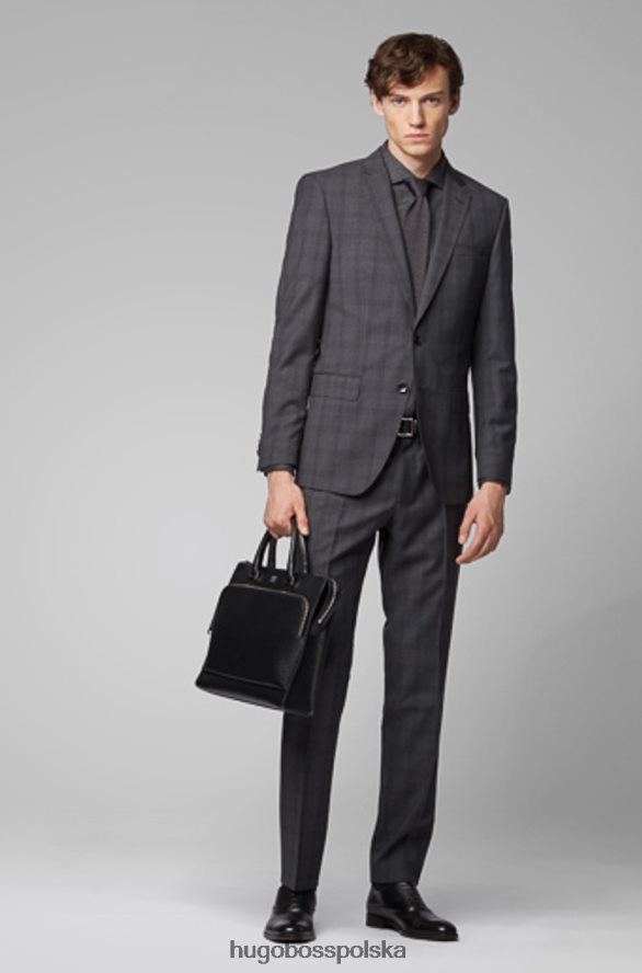 Hugo Boss spodnie genius5 50417627 grafitowe węgiel drzewny R0X0H6411