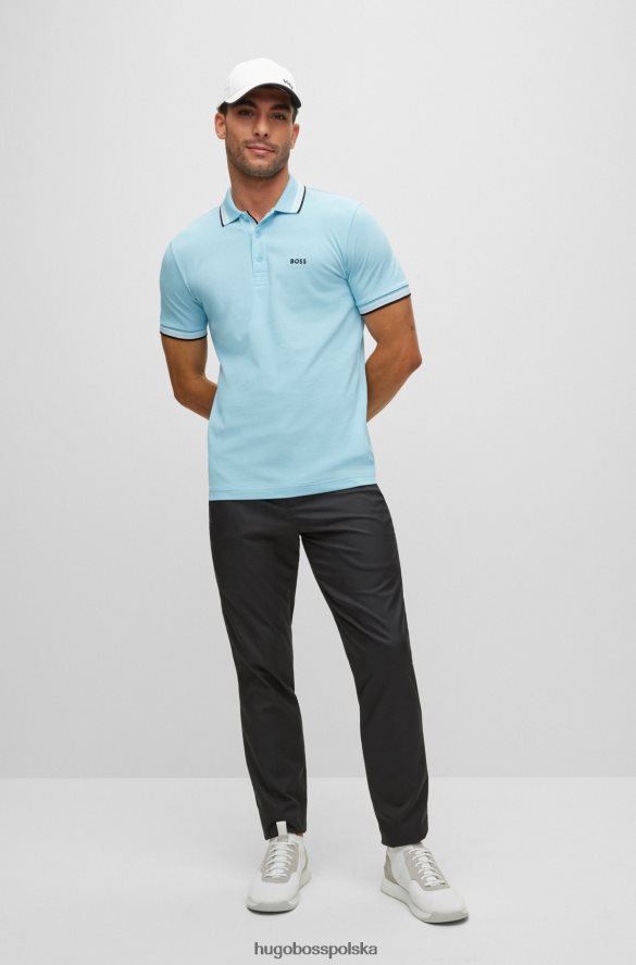 Hugo Boss spodnie o dopasowanym kroju z czarnego wodoodpornego diagonalu hugo czarny R0X0H62200