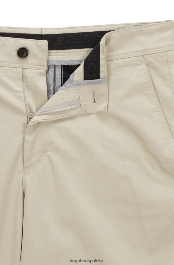 Hugo Boss spodnie o swobodnym kroju z elastycznego materiału hugo w kolorze jasnego beżu jasny beż R0X0H62702