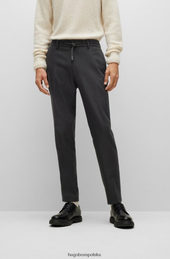 Hugo Boss spodnie slim-fit z elastycznego materiału w kolorze czarnym hugo czarny R0X0H62038