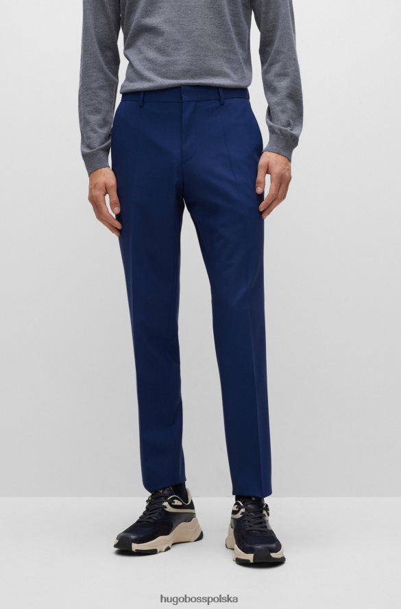 Hugo Boss spodnie slim-fit z elastycznej wełny dziewiczej w kolorze niebieskim hugo niebieski R0X0H62363
