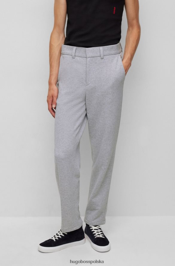 Hugo Boss spodnie slim-fit z super elastycznej melanżowej bawełny w kolorze jasnoszarym hugo jasnoszary R0X0H63619