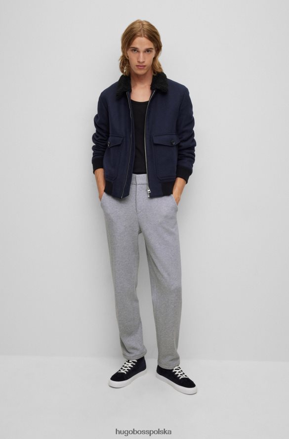 Hugo Boss spodnie slim-fit z super elastycznej melanżowej bawełny w kolorze jasnoszarym hugo jasnoszary R0X0H63619