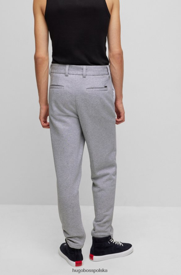 Hugo Boss spodnie slim-fit z super elastycznej melanżowej bawełny w kolorze jasnoszarym hugo jasnoszary R0X0H63619