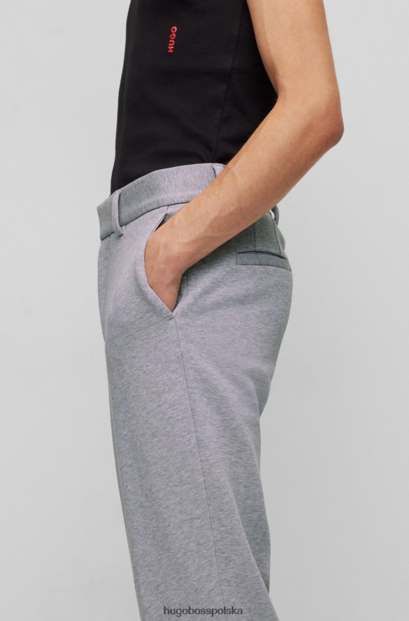 Hugo Boss spodnie slim-fit z super elastycznej melanżowej bawełny w kolorze jasnoszarym hugo jasnoszary R0X0H63619