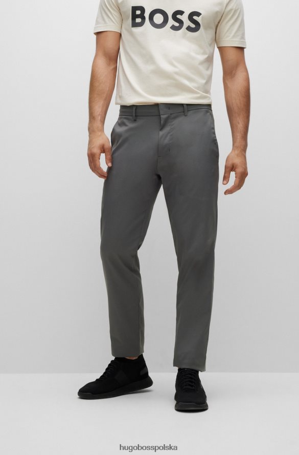 Hugo Boss spodnie slim-fit z wodoodpornego diagonalu w kolorze ciemnoszarym hugo ciemno szary R0X0H62199