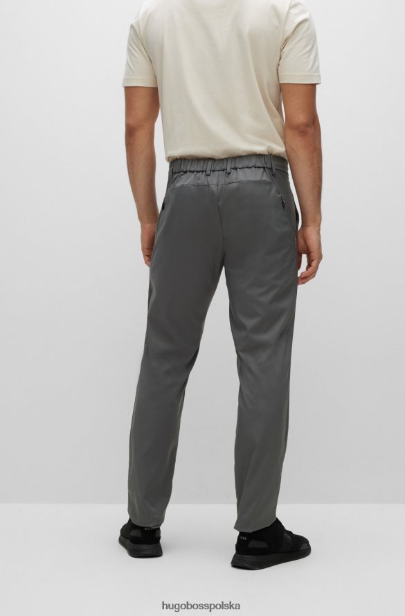 Hugo Boss spodnie slim-fit z wodoodpornego diagonalu w kolorze ciemnoszarym hugo ciemno szary R0X0H62199