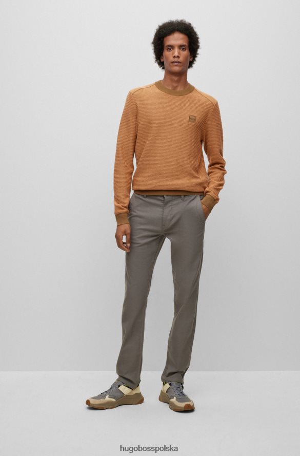 Hugo Boss szare spodnie hugo slim fit z melanżowej elastycznej tkaniny szary R0X0H62434