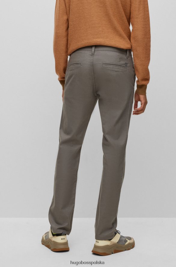 Hugo Boss szare spodnie hugo slim fit z melanżowej elastycznej tkaniny szary R0X0H62434
