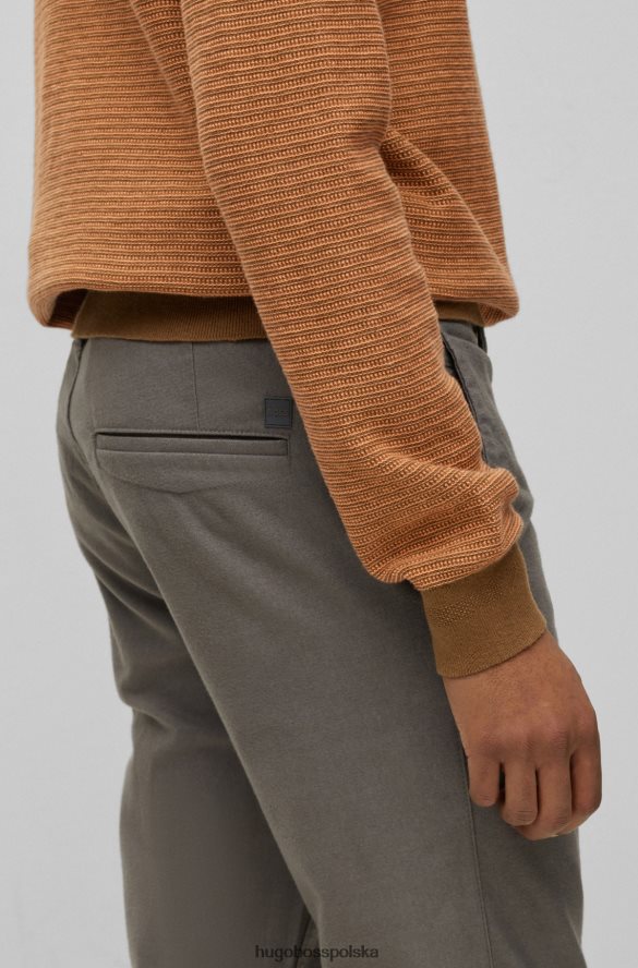 Hugo Boss szare spodnie hugo slim fit z melanżowej elastycznej tkaniny szary R0X0H62434