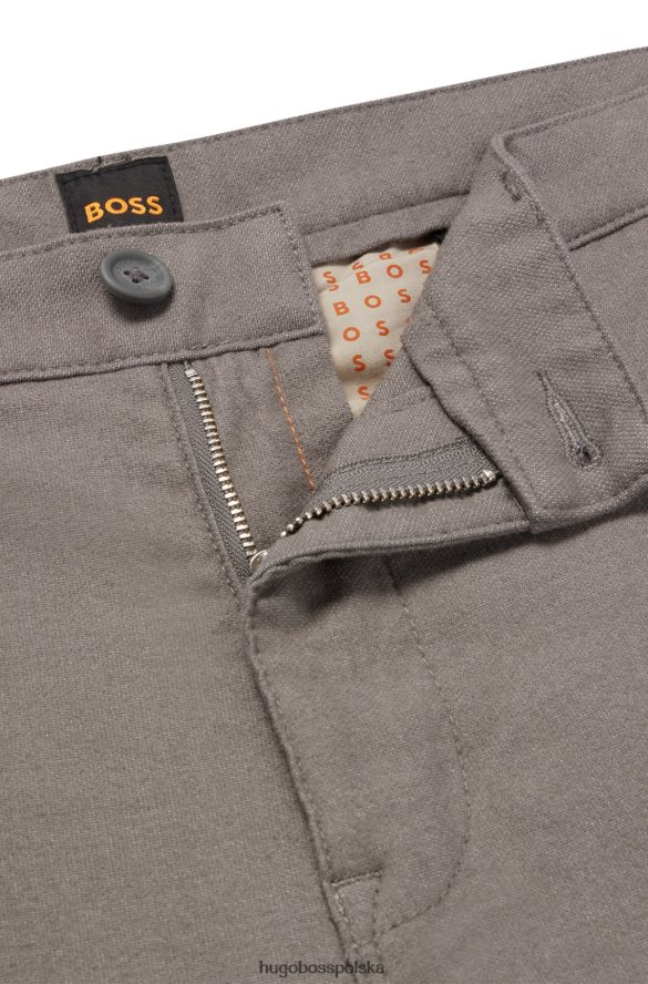 Hugo Boss szare spodnie hugo slim fit z melanżowej elastycznej tkaniny szary R0X0H62434