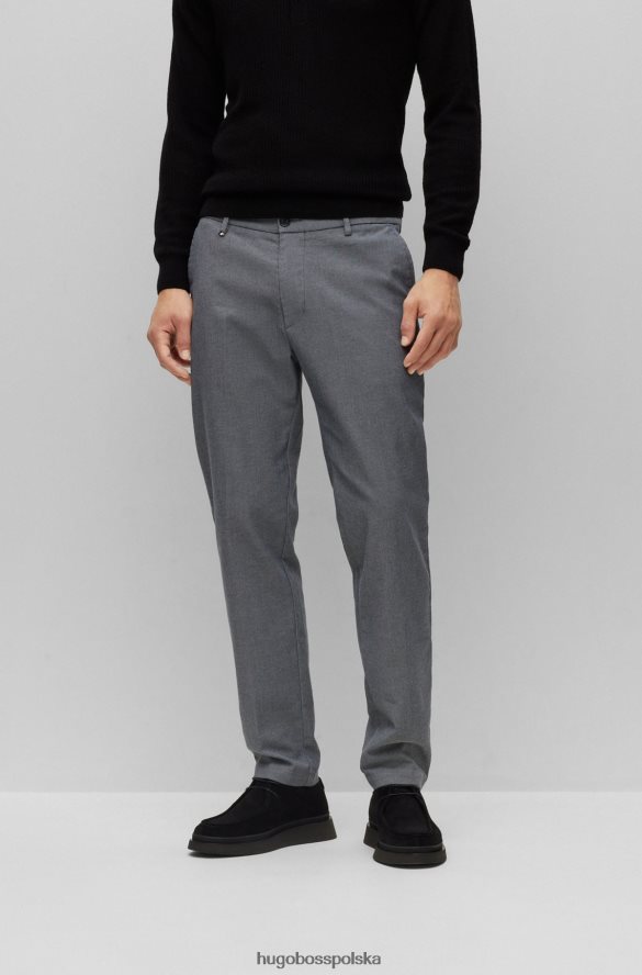 Hugo Boss szare spodnie hugo slim fit z mieszanki zawierającej bawełnę szary R0X0H63910