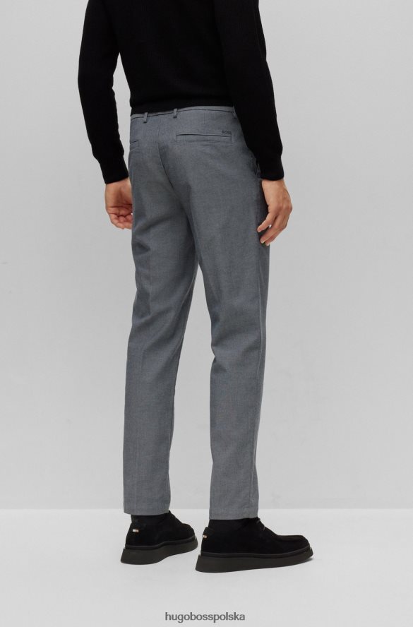 Hugo Boss szare spodnie hugo slim fit z mieszanki zawierającej bawełnę szary R0X0H63910