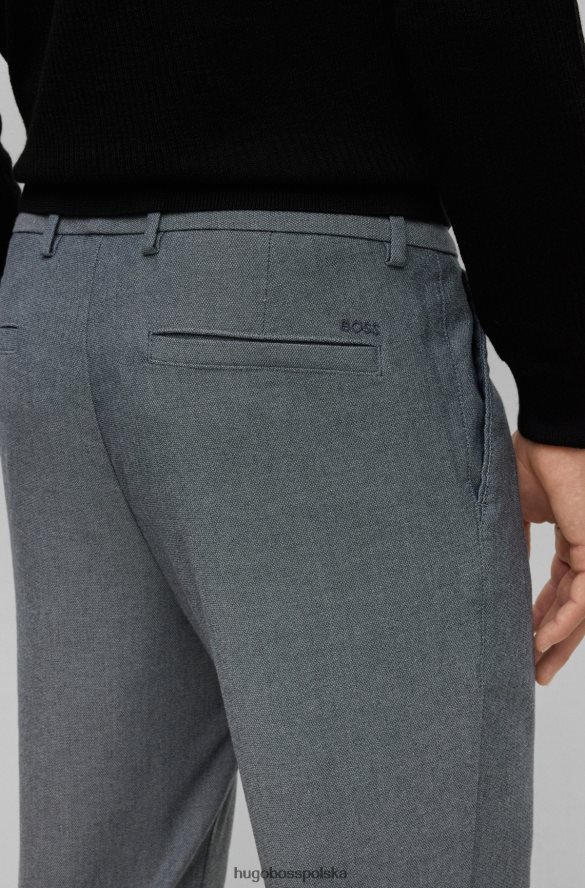Hugo Boss szare spodnie hugo slim fit z mieszanki zawierającej bawełnę szary R0X0H63910