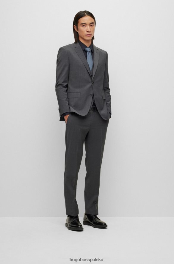 Hugo Boss wizytowe spodnie z mieszanki wełny w kolorze ciemnoszarym hugo ciemno szary R0X0H63279