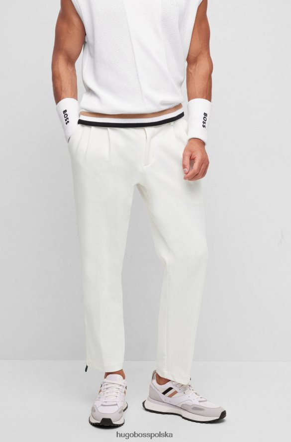 Hugo Boss x Matteo Berrettini Zwężane spodnie z mieszanki bawełny biały R0X0H64255