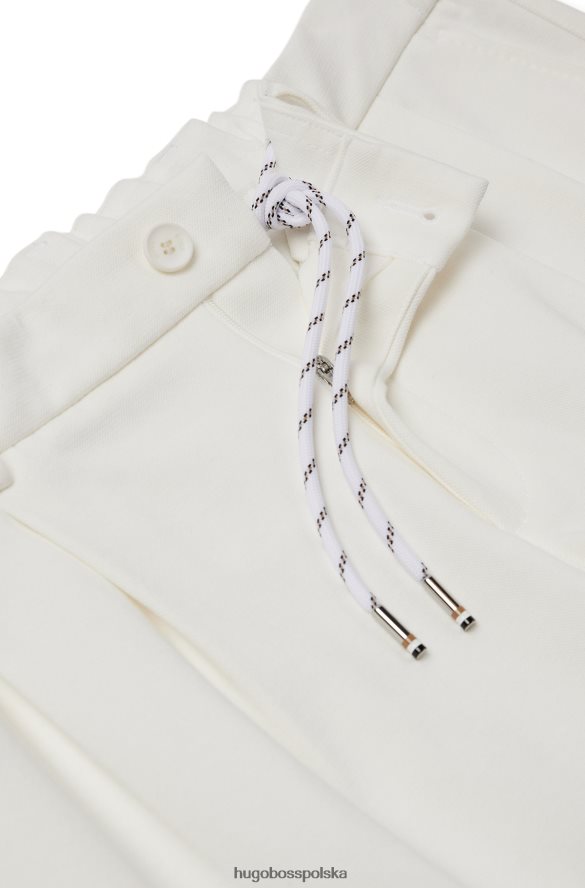 Hugo Boss x Matteo Berrettini Zwężane spodnie z mieszanki bawełny biały R0X0H64255
