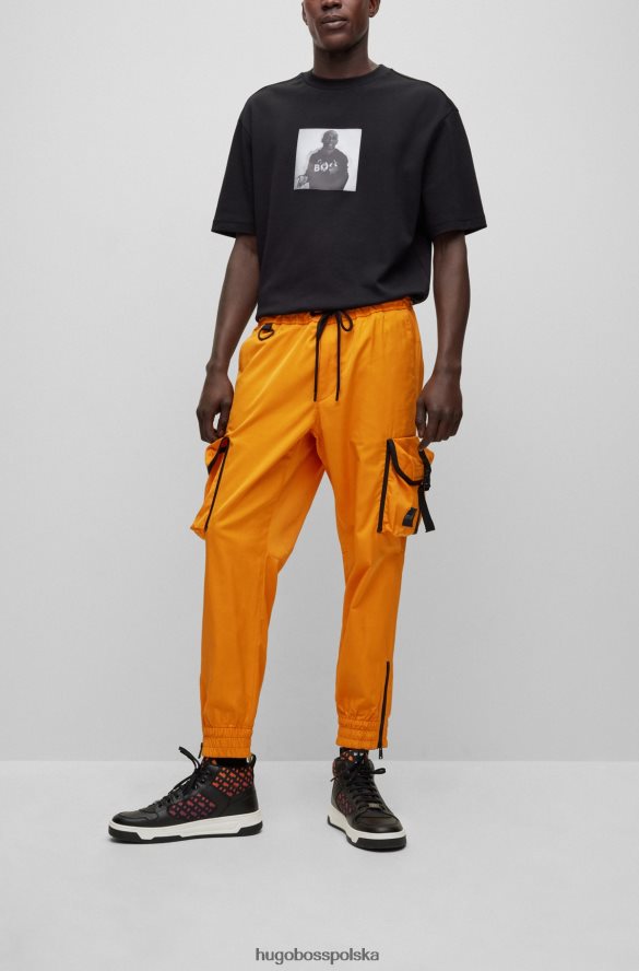 Hugo Boss x Wodoodporne spodnie cargo w kolorze khaby jasnopomarańczowy R0X0H63713