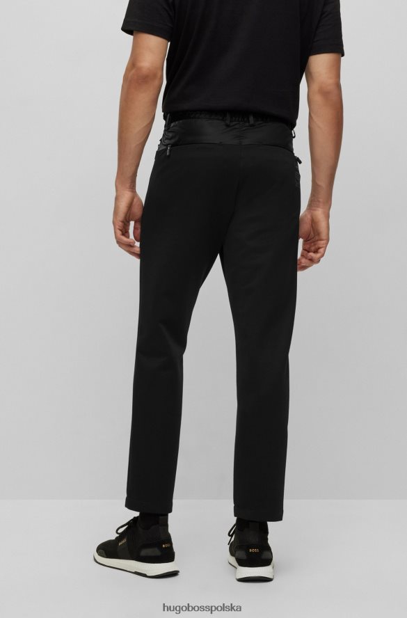 Hugo Boss x ajbxng Wąskie spodnie z regularnym stanem i wspólnym brandingiem czarny R0X0H62728
