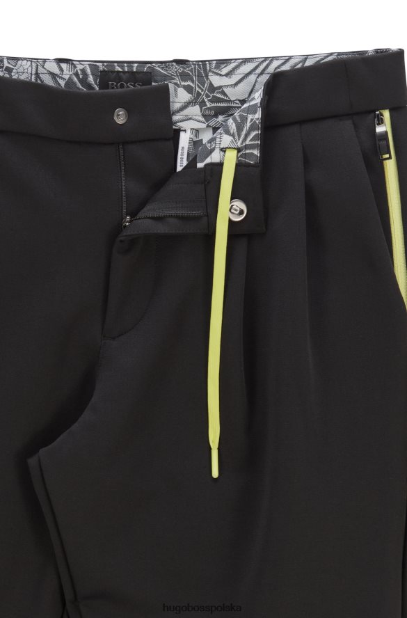 Hugo Boss x ajbxng Zwężane spodnie z bi-stretchowego dżerseju czarny R0X0H64007