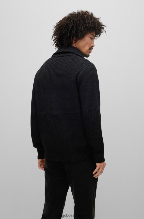 Hugo Boss Czarna kurtka hugo o regularnym kroju z naszywką z logo czarny R0X0H63543