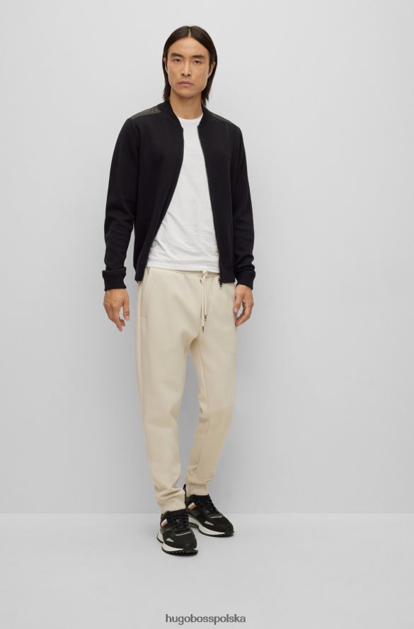 Hugo Boss Czarny, dwustronny kardigan hugo zapinany na zamek z wyściełanymi wstawkami czarny R0X0H63270