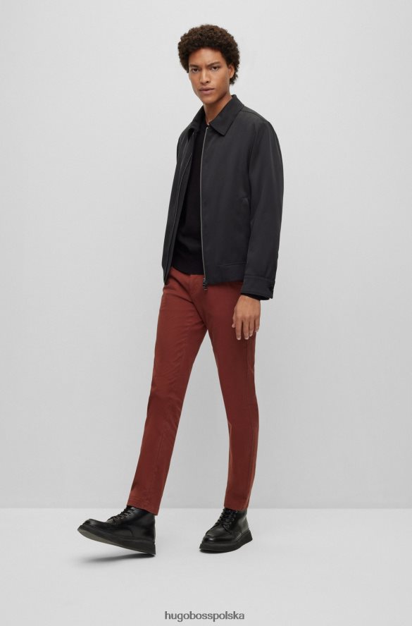 Hugo Boss Czarny sweter Hugo z bawełny organicznej, z wyszytym logo, z dekoltem w kształcie litery V czarny R0X0H62314