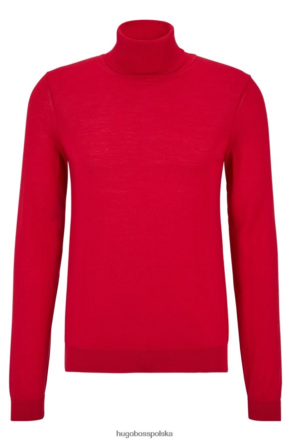 Hugo Boss Dopasowany sweter z golfem w kolorze czerwonej wełny Hugo czerwony R0X0H6983