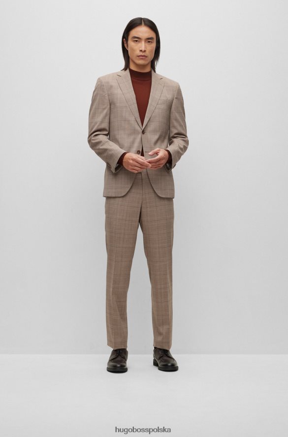 Hugo Boss Hugo Cienko robiony sweter z domieszką wełny z paskiem w kolorze brązowym brązowy R0X0H63104