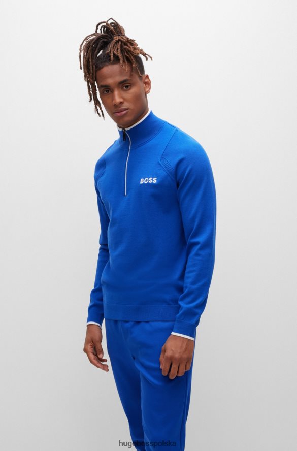 Hugo Boss Hugo Sweter o regularnym kroju, zapinany na zamek i haftowane logo, w kolorze niebieskim niebieski R0X0H62049