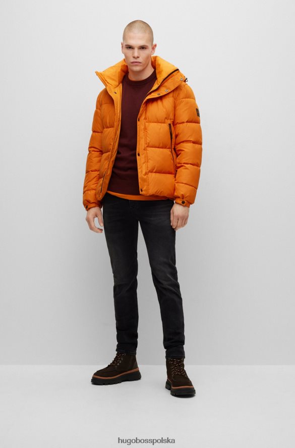 Hugo Boss Hugo Sweter z okrągłym dekoltem z bawełny i kaszmiru z ciemnoczerwonym logo ciemno czerwony R0X0H6932