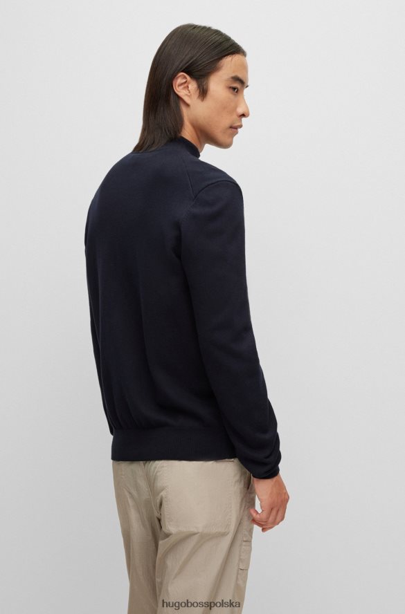 Hugo Boss Kardigan o regularnym kroju z haftowanym logo hugo, wykonany z ciemnoniebieskiej bawełny o strukturalnej strukturze ciemny niebieski R0X0H64564