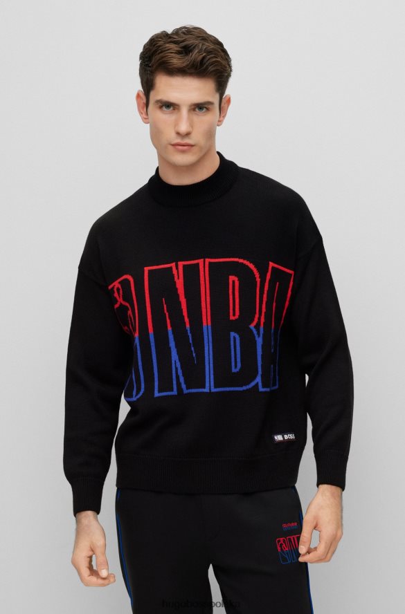 Hugo Boss & NBA Sweter o luźnym kroju z intarsją z logo podwójnej marki rodzaj NBA R0X0H63767