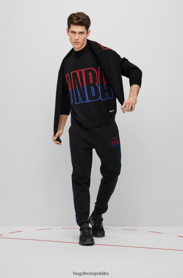 Hugo Boss & NBA Sweter o luźnym kroju z intarsją z logo podwójnej marki rodzaj NBA R0X0H63767
