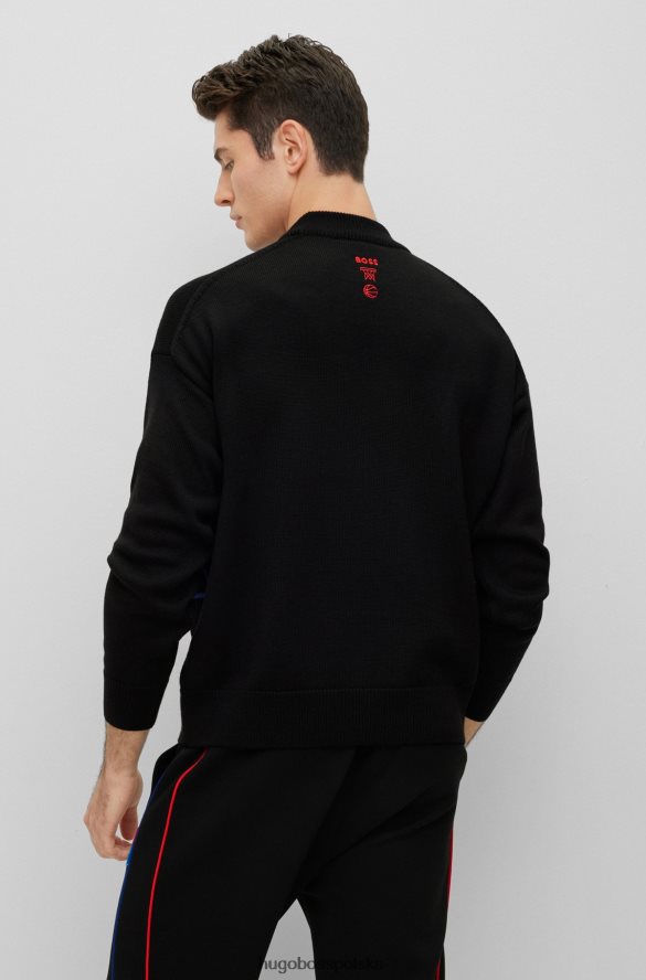 Hugo Boss & NBA Sweter o luźnym kroju z intarsją z logo podwójnej marki rodzaj NBA R0X0H63767