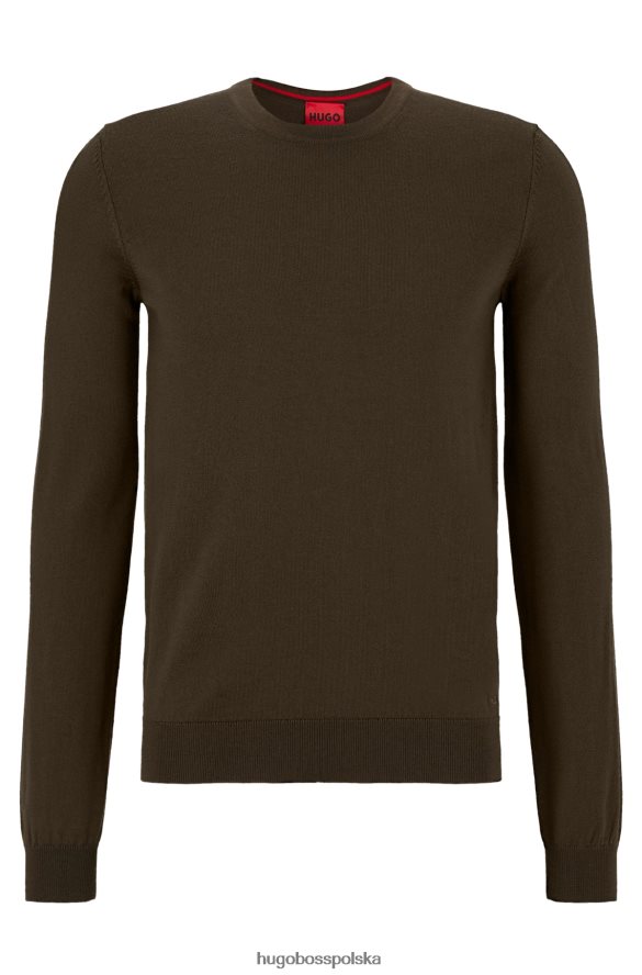 Hugo Boss Sweter Hugo o dopasowanym kroju z bardzo cienkiej wełny merynosów w kolorze ciemnozielonym ciemnozielony R0X0H62791