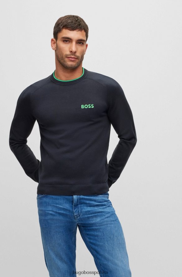 Hugo Boss Sweter Hugo o regularnym kroju w kolorze ciemnoniebieskim, ze stretchem ciemny niebieski R0X0H63801