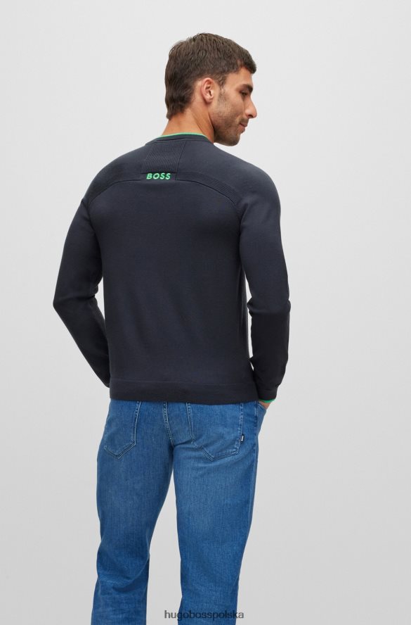 Hugo Boss Sweter Hugo o regularnym kroju w kolorze ciemnoniebieskim, ze stretchem ciemny niebieski R0X0H63801