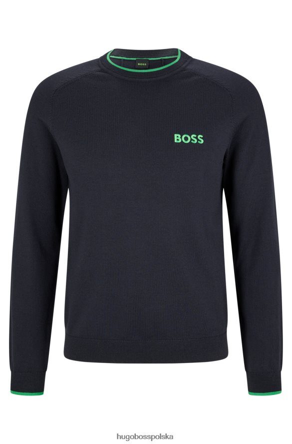 Hugo Boss Sweter Hugo o regularnym kroju w kolorze ciemnoniebieskim, ze stretchem ciemny niebieski R0X0H63801