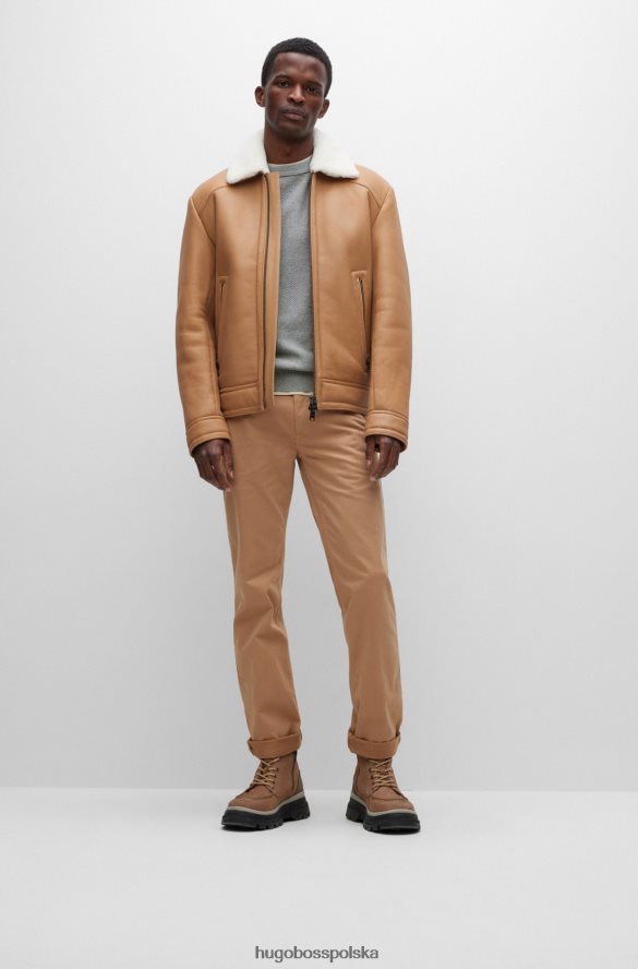 Hugo Boss Sweter bawełniano-kaszmirowy o mieszanej strukturze z tkaną metką hugo jasnoszary jasnoszary R0X0H61971
