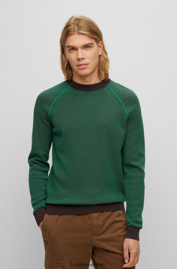 Hugo Boss Sweter hugo o regularnym kroju z mieszanki bawełny organicznej w kolorze zielonym zielony R0X0H62159