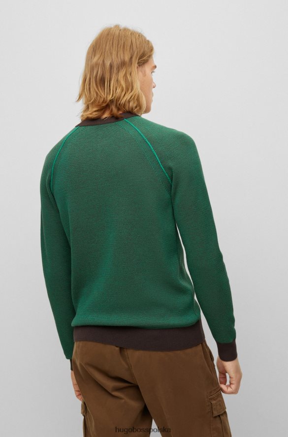 Hugo Boss Sweter hugo o regularnym kroju z mieszanki bawełny organicznej w kolorze zielonym zielony R0X0H62159