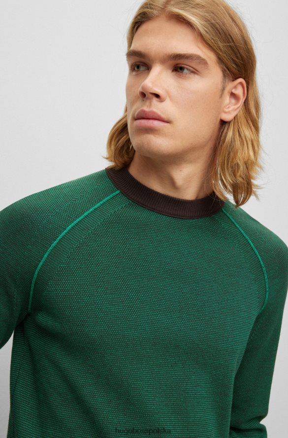 Hugo Boss Sweter hugo o regularnym kroju z mieszanki bawełny organicznej w kolorze zielonym zielony R0X0H62159
