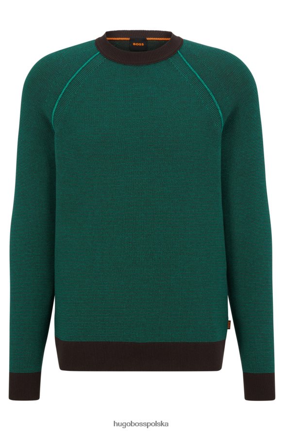 Hugo Boss Sweter hugo o regularnym kroju z mieszanki bawełny organicznej w kolorze zielonym zielony R0X0H62159