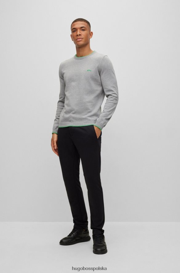 Hugo Boss Sweter o regularnym kroju z bawełny organicznej z zaokrąglonym logo Hugo w kolorze jasnoszarym jasnoszary R0X0H61487