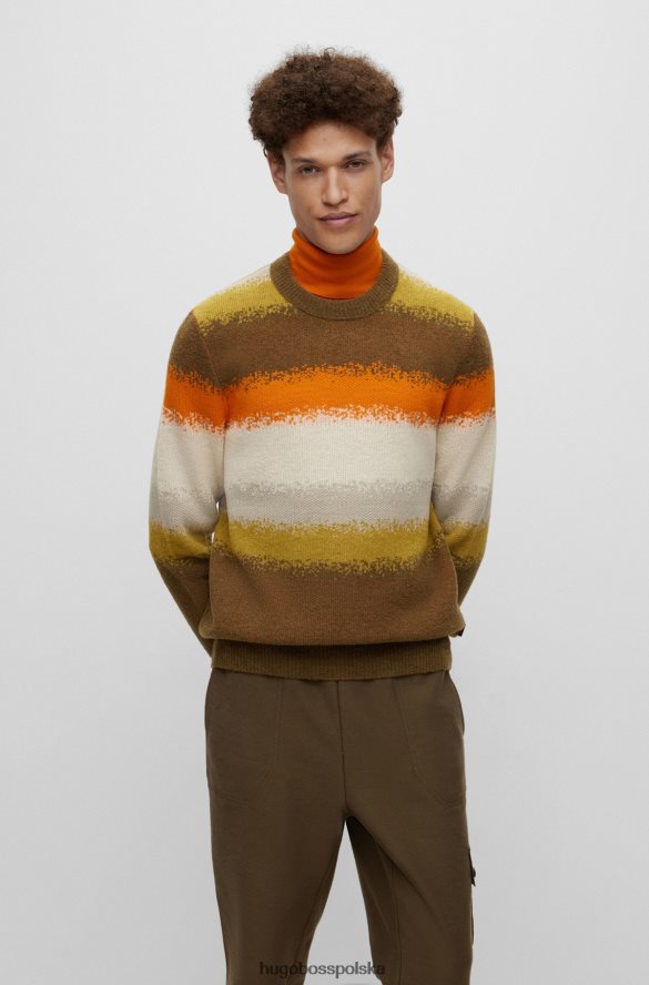 Hugo Boss Sweter o regularnym kroju z degradowanymi paskami z mieszanki wełny we wzór hugo wzorzyste R0X0H62781