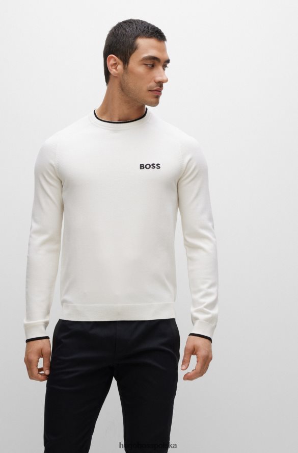 Hugo Boss Sweter o regularnym kroju z elastycznej mieszanki w kolorze białym hugo biały R0X0H63802