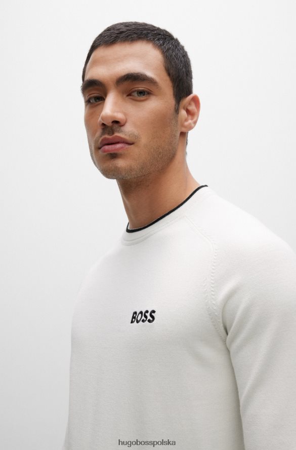 Hugo Boss Sweter o regularnym kroju z elastycznej mieszanki w kolorze białym hugo biały R0X0H63802