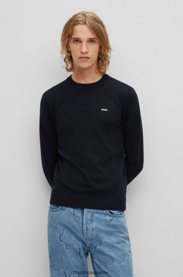 Hugo Boss Sweter o regularnym kroju z mieszanki bawełny hugo w kolorze ciemnoniebieskim ciemny niebieski R0X0H62353